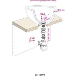 Wirquin wastafelafvoer Quick-Clac