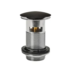 Wirquin Wastafelplug Quick-Clac Black Touch - Zwart - Met Overloop - 75mm Hoogte