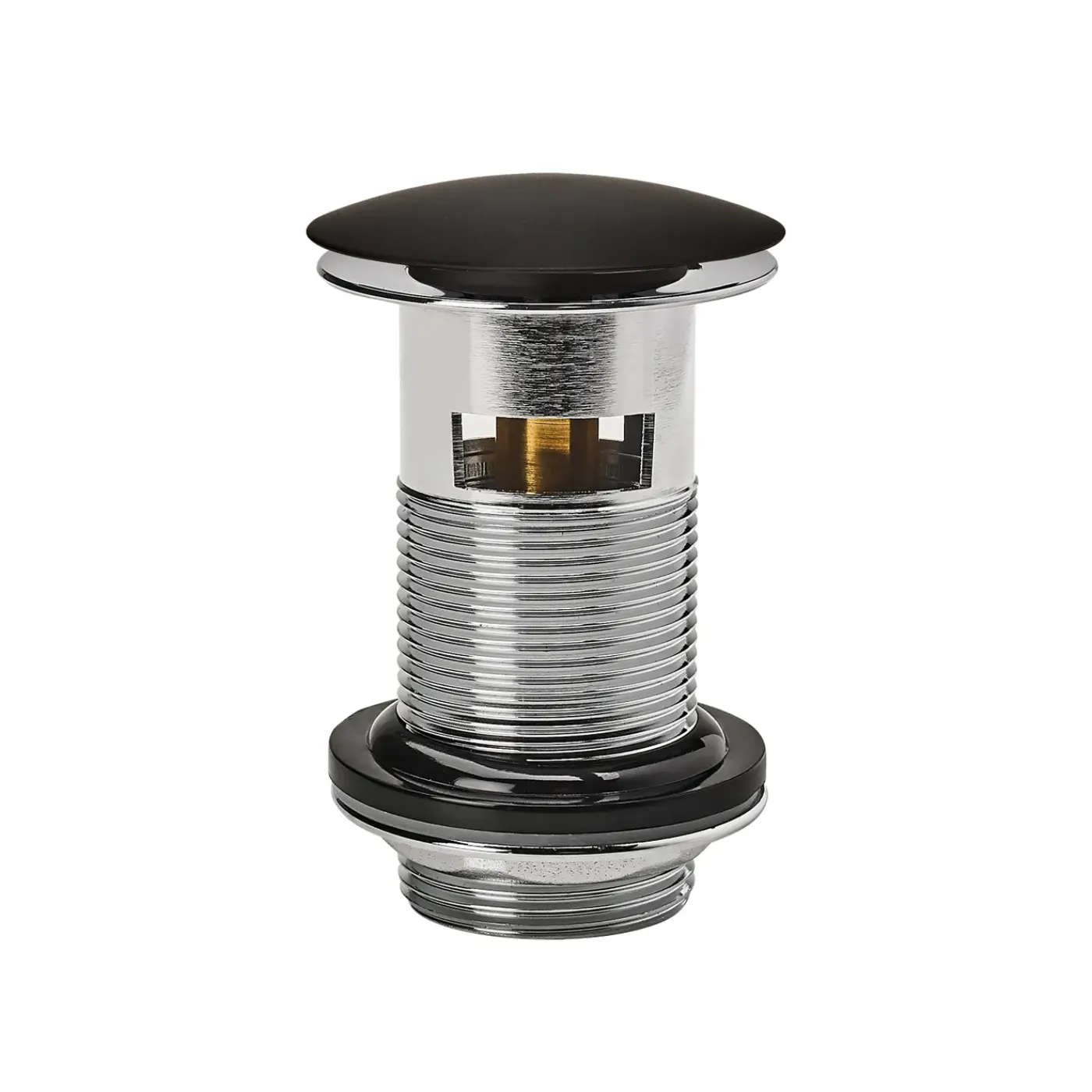 Wirquin Wastafelplug Quick-Clac Black Touch - Zwart - Met Overloop - 75mm Hoogte