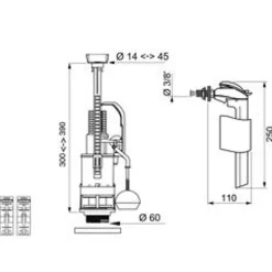 Wirquin wc-mechanisme compleet 3/6L