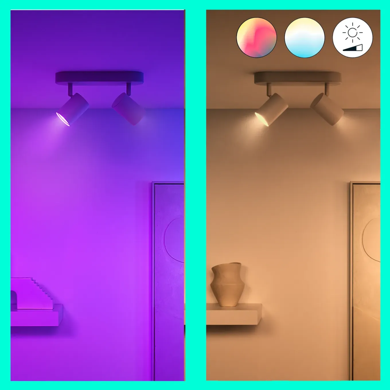 WiZ opbouwspot Imageo wit gekleurd licht 2xGU10 5W