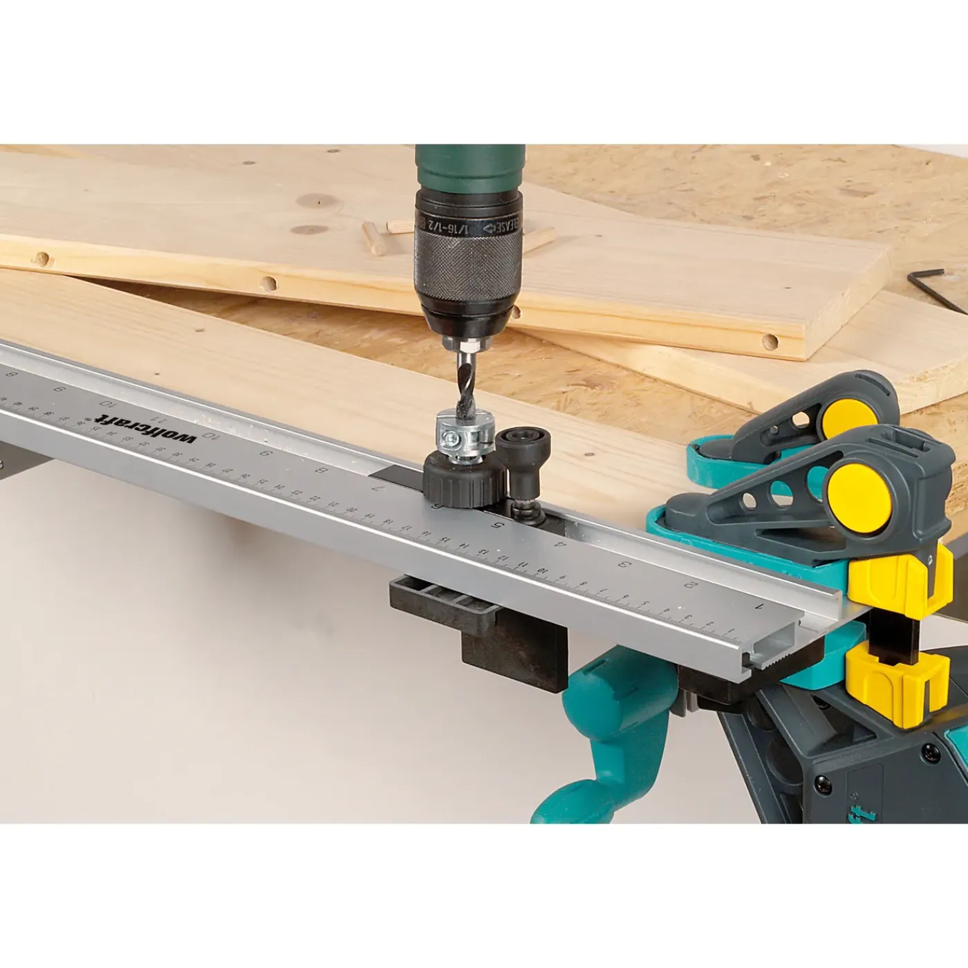 Wolfcraft deuvellijst, multifunctionele boormal