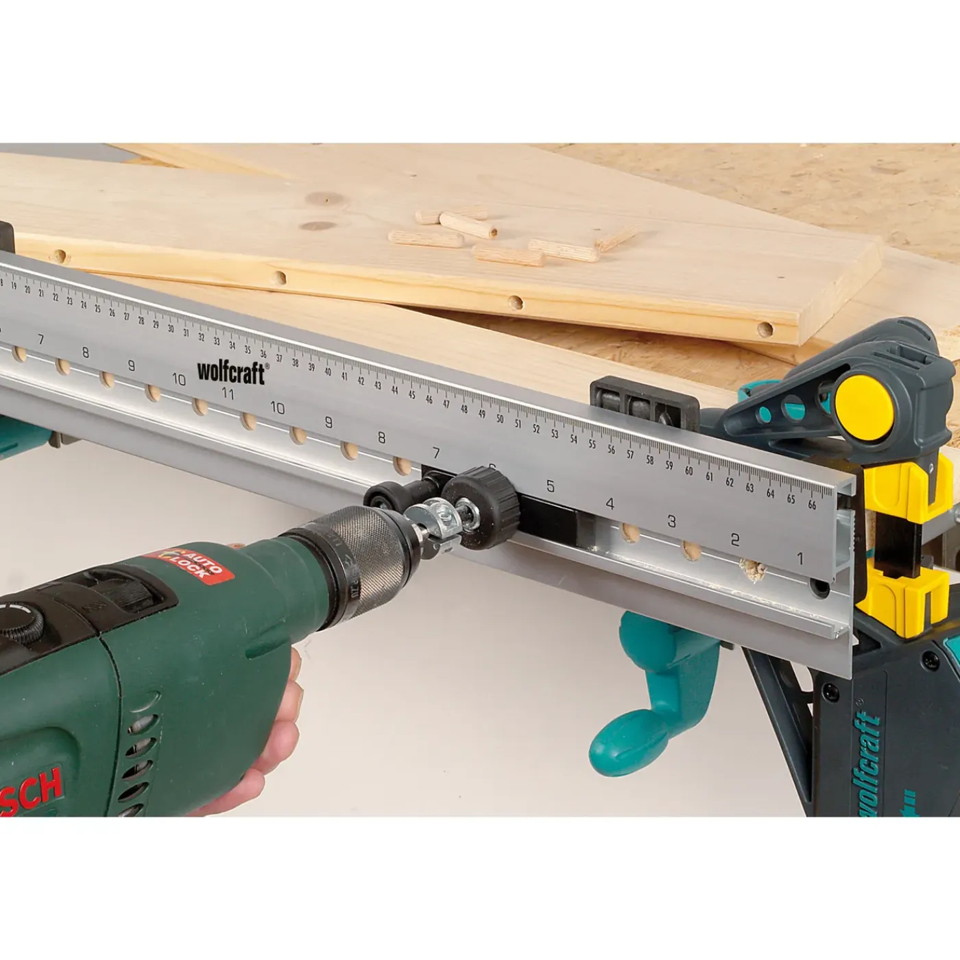 Wolfcraft deuvellijst, multifunctionele boormal