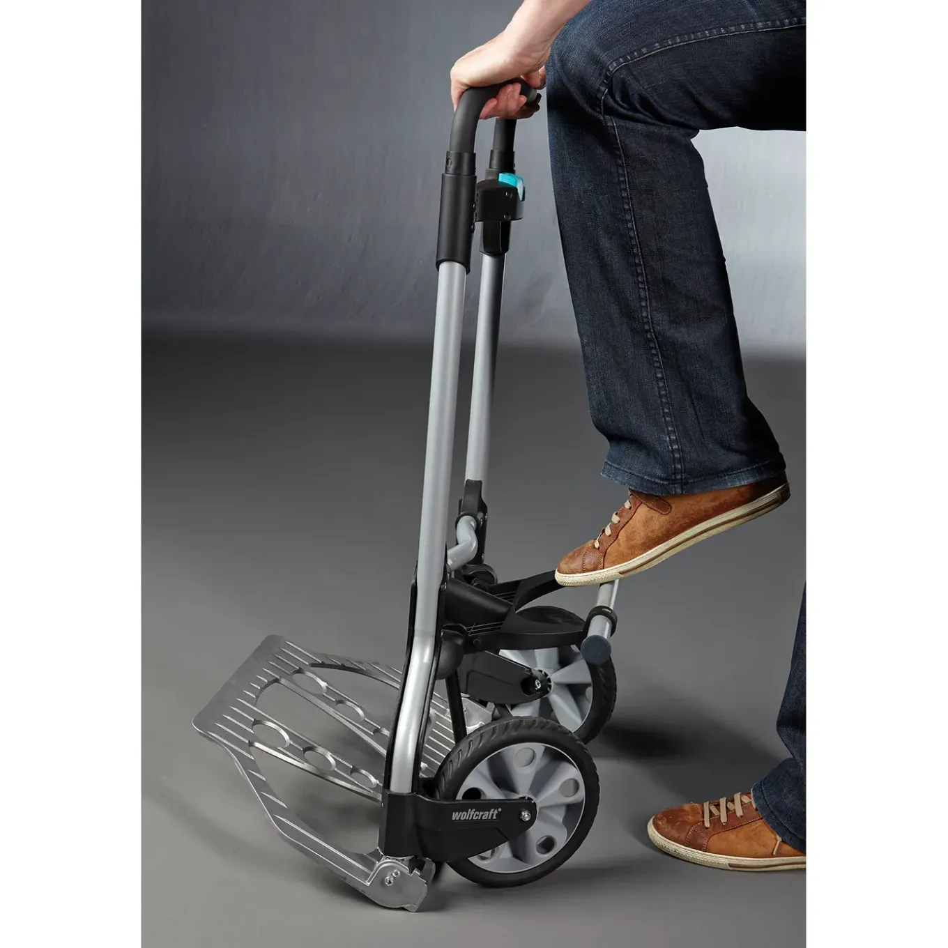 Wolfcraft Inklapbare steekwagen TS 850 - 54x110cm - 100kg - Aluminium - Trapfunctie