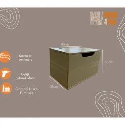 Wood4You speelgoedkist Kick groen 80x50x50cm
