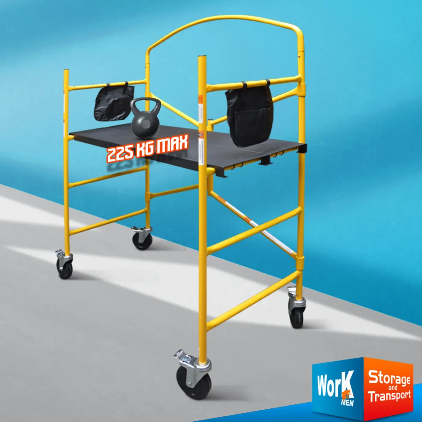 WORKMEN STORAGE - Vouwbare stalen steiger 225 kg - 1150 x 530 x 1550 mm
