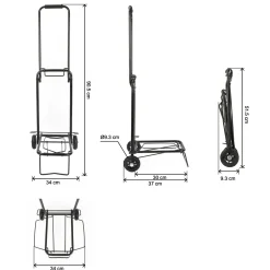 Workpro Inklapbare steekwagen - 52x31cm - 30kg - Staal - Ergonomisch handvat