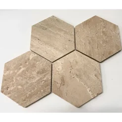 Workshop - Mozaïek - Kitkat Travertin Bull Nose - Beige - 30x30 Cm - 0,09 M²