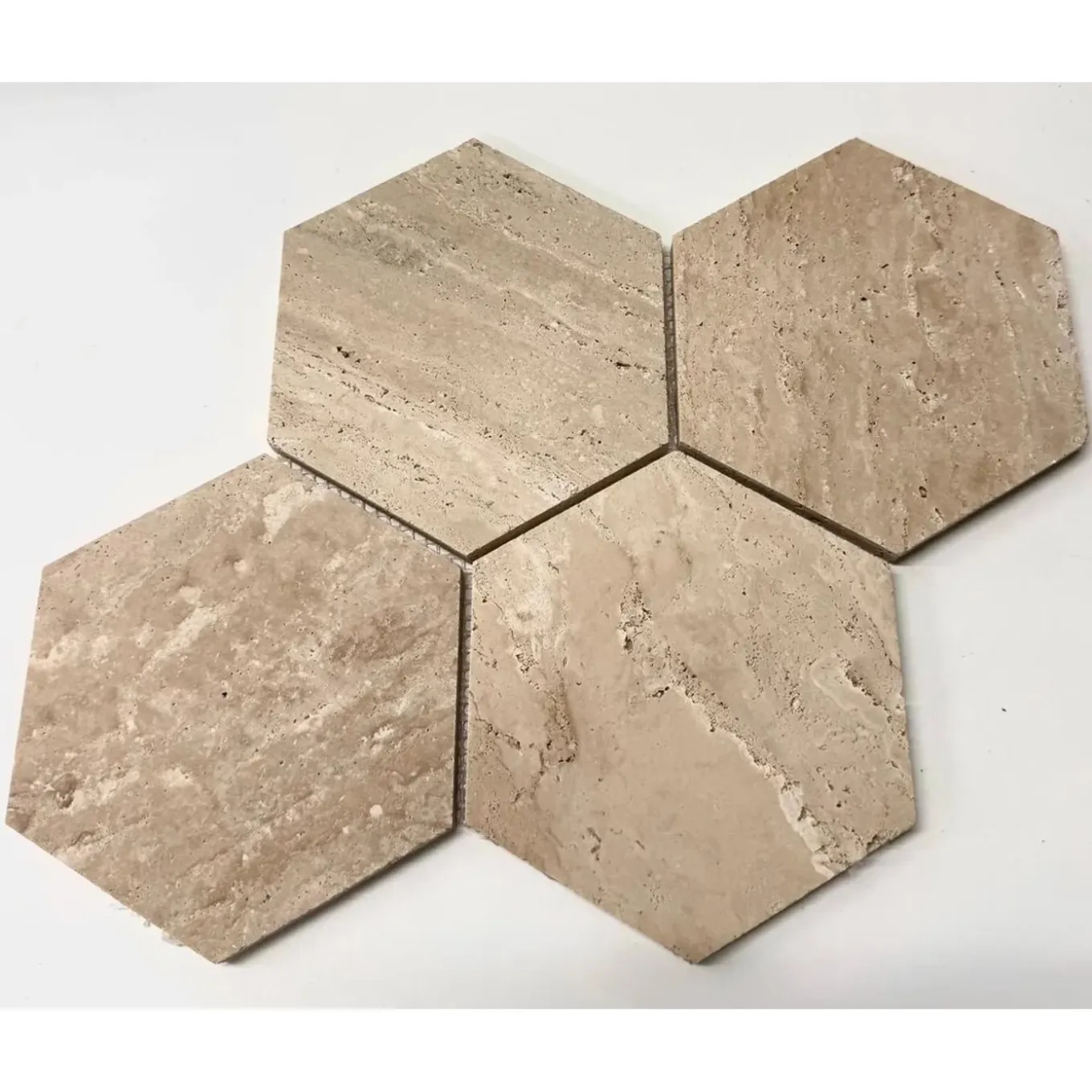 Workshop - Mozaïek - Kitkat Travertin Bull Nose - Beige - 30x30 Cm - 0,09 M²