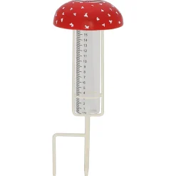 World Of Weather Regenmeter - Vliegenzwam - Rood - Glas - 34 Cm