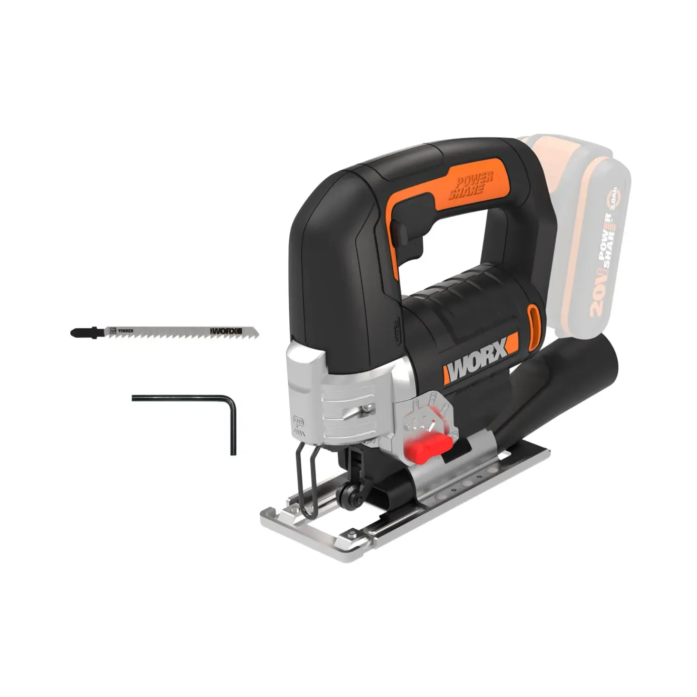 Worx Decoupeerzaag WX543.9 - 20V Accu (zonder accu) - Pendelfunctie - Variabele snelheid