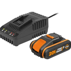 Worx Kit Batterij + Lader 20V WA3601 - Lithium-Ion - 20V MAX - 2,0Ah - voor elektrisch gereedschap