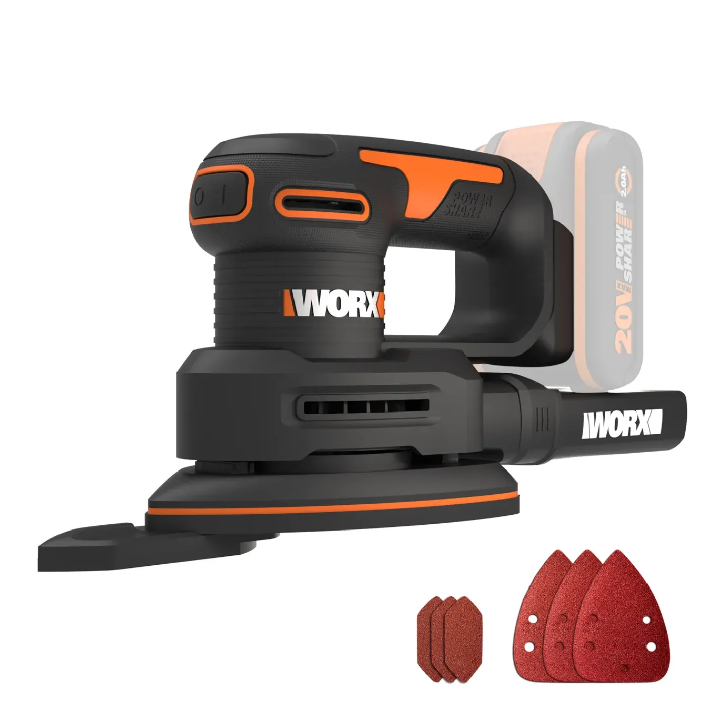 Worx WX822.9 Deltaschuurmachine - 20V - 92 mm (zonder accu)