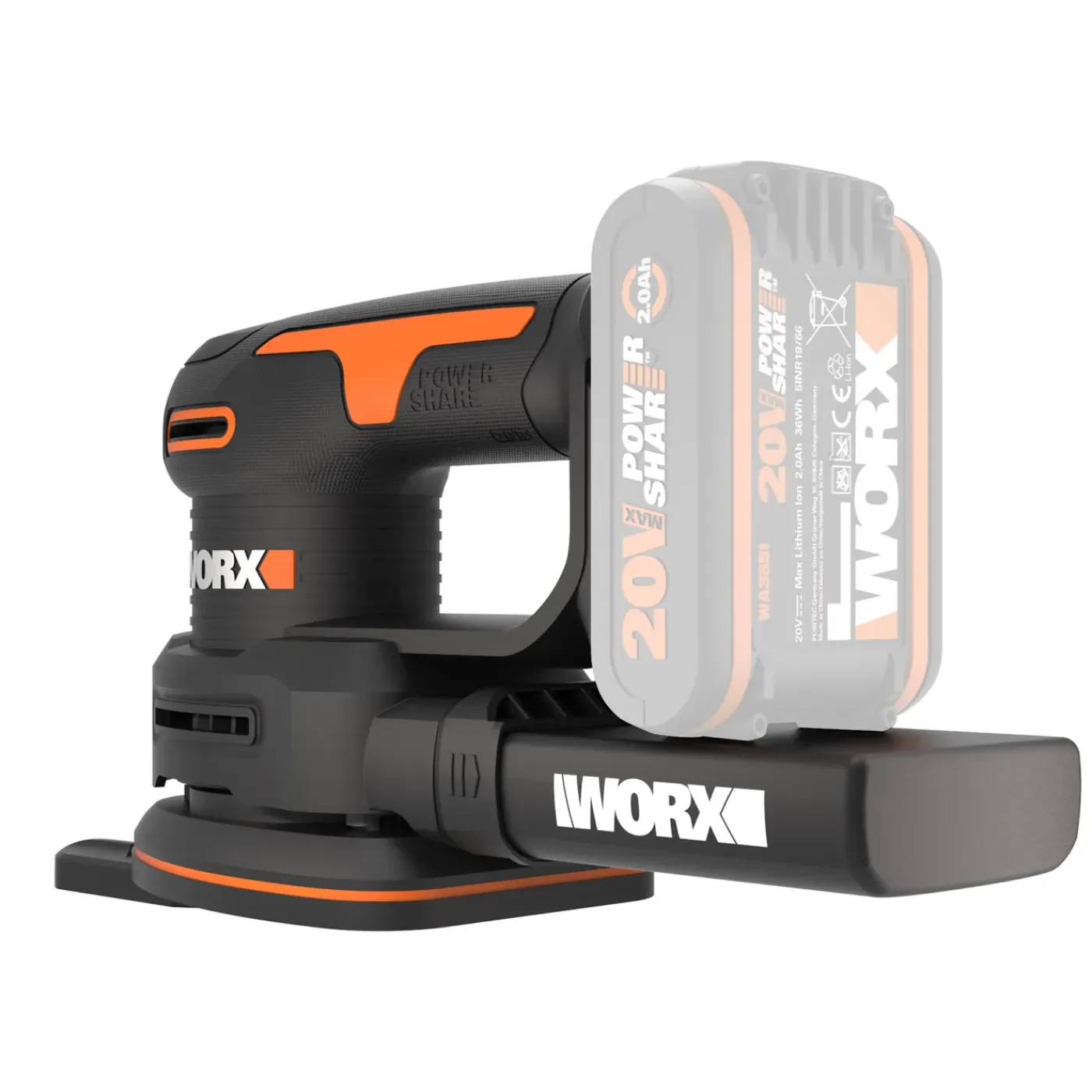 Worx WX822.9 Deltaschuurmachine - 20V - 92 mm (zonder accu)
