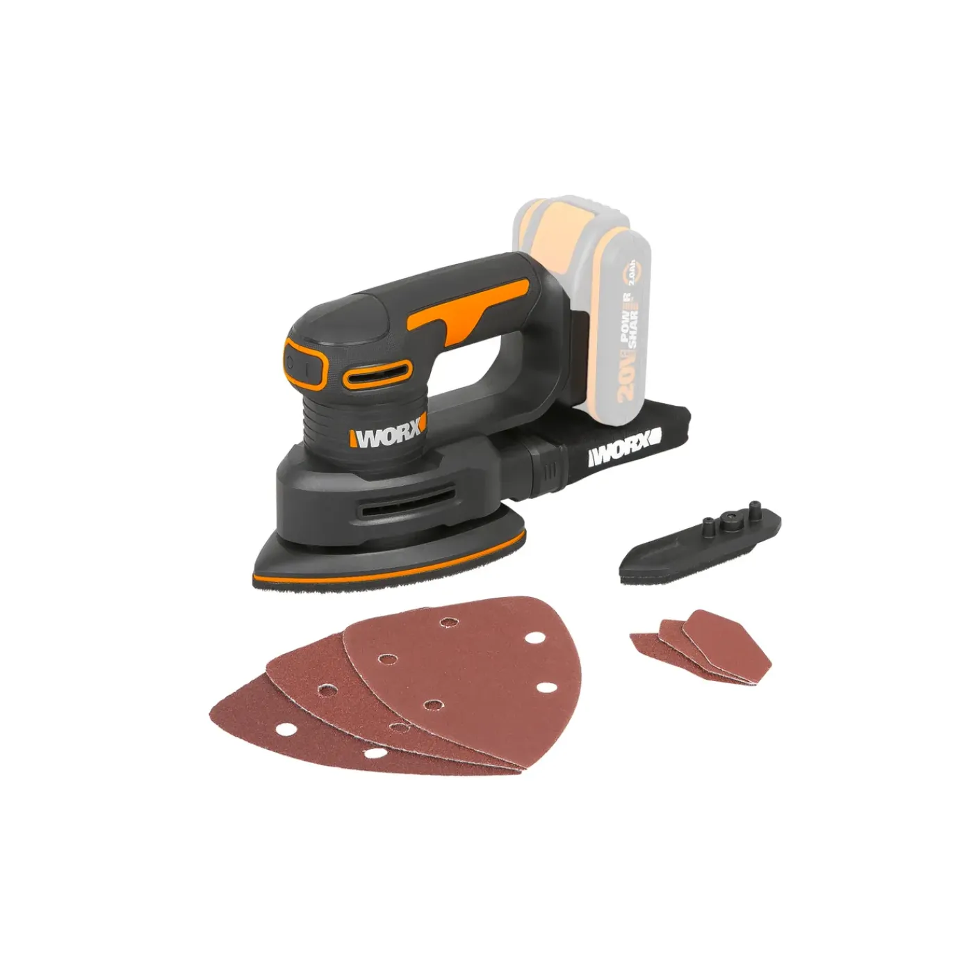 Worx WX822.9 Deltaschuurmachine - 20V - 92 mm (zonder accu)