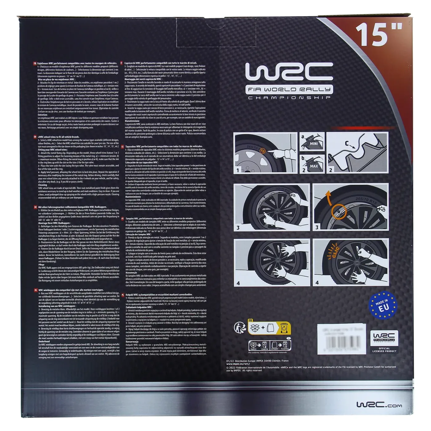 WRC Wieldoppen Sepang 15 Inch - Zilver - 4 Stuks