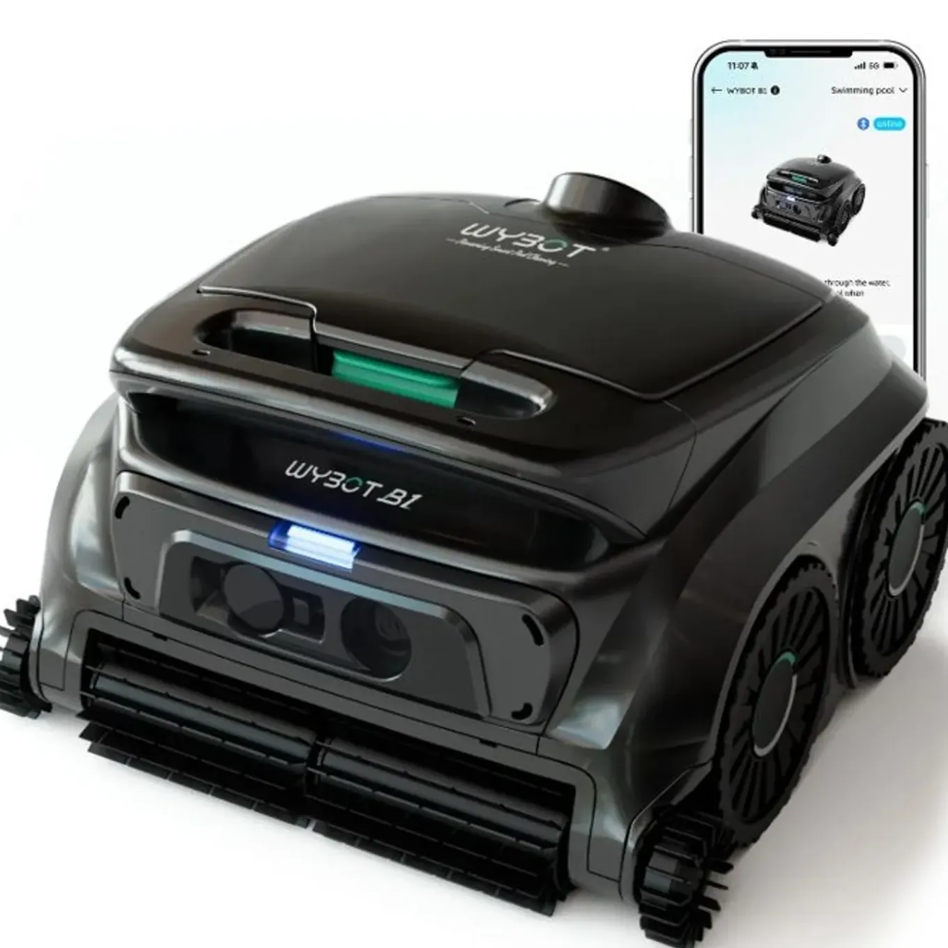 Wybot - Draadloze Zwembadrobot - B1 - Zwart - App - Autonomie 100 Min - 110 M²