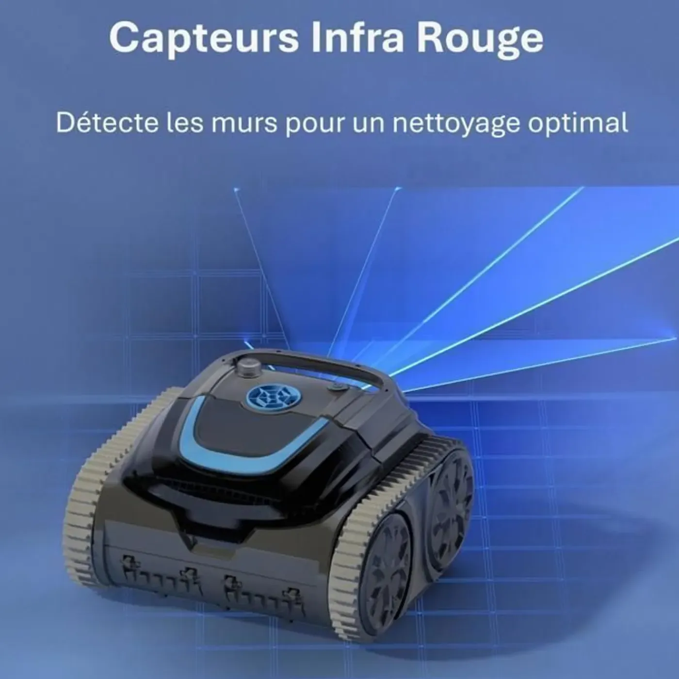 WYBOT - Draadloze Zwembadrobot - S1 - Zwart - Bluetooth Wifi - 45x43x29 Cm