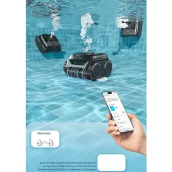 Wybot - Draadloze Zwembadrobot - C2 Vision - Zwart - Smart Vision, 8 Modi, 180 Min