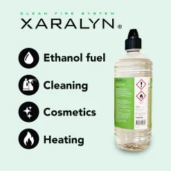 Xaralyn Bio-ethanol Cl100 (12 X 1 Liter) - 100% Puur Bio Ethanol - Gele Vlam - Geen Toegevoegde Geur