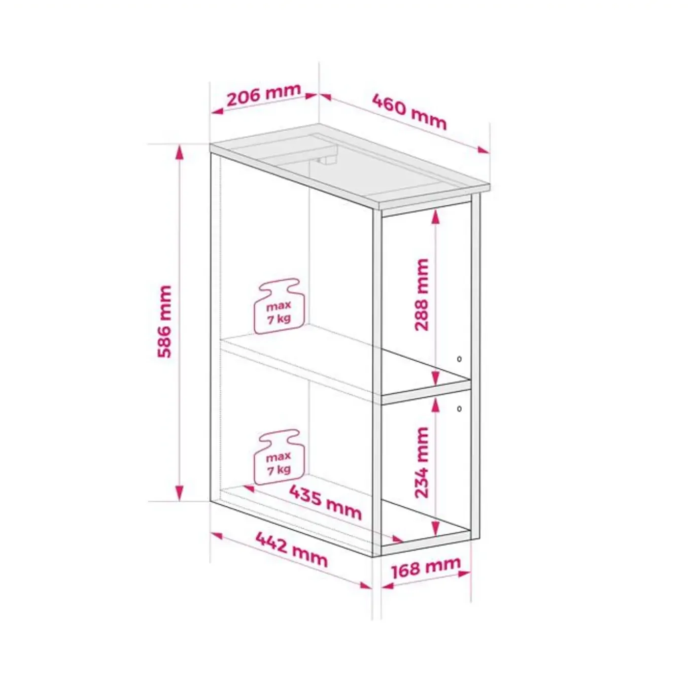 3xe Living - Badkamerrek - Mat Wit - 20 X 57 X 46 Cm