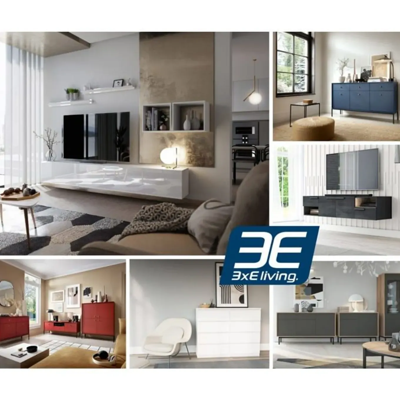 3xe Living Demii 5 Lade Stijlvolle & Ruime Ladekast 70cm, Mat Zwart / Glanzend Zwart
