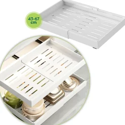 XIVADA Keukenorganizer - Schuiflade - Aluminium - Verstelbaar - Wit