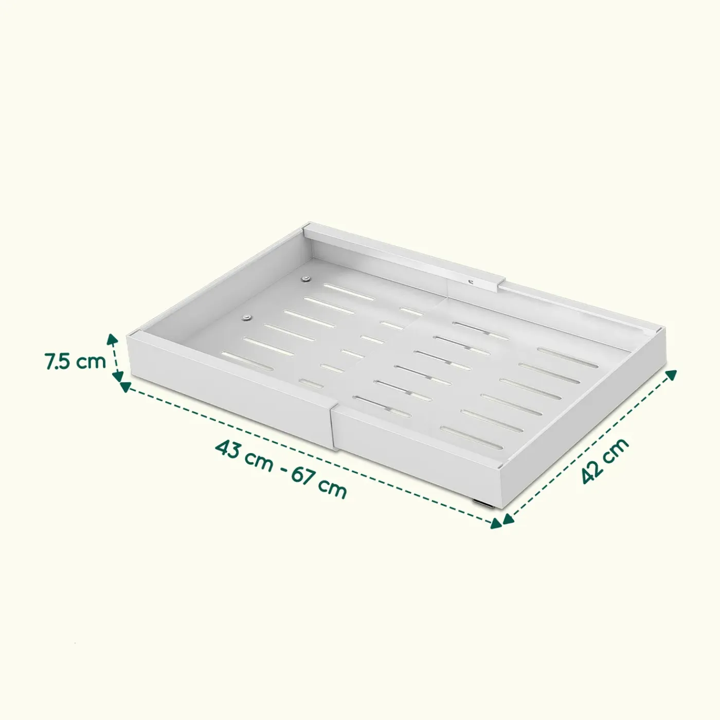 XIVADA Keukenorganizer - Schuiflade - Aluminium - Verstelbaar - Wit