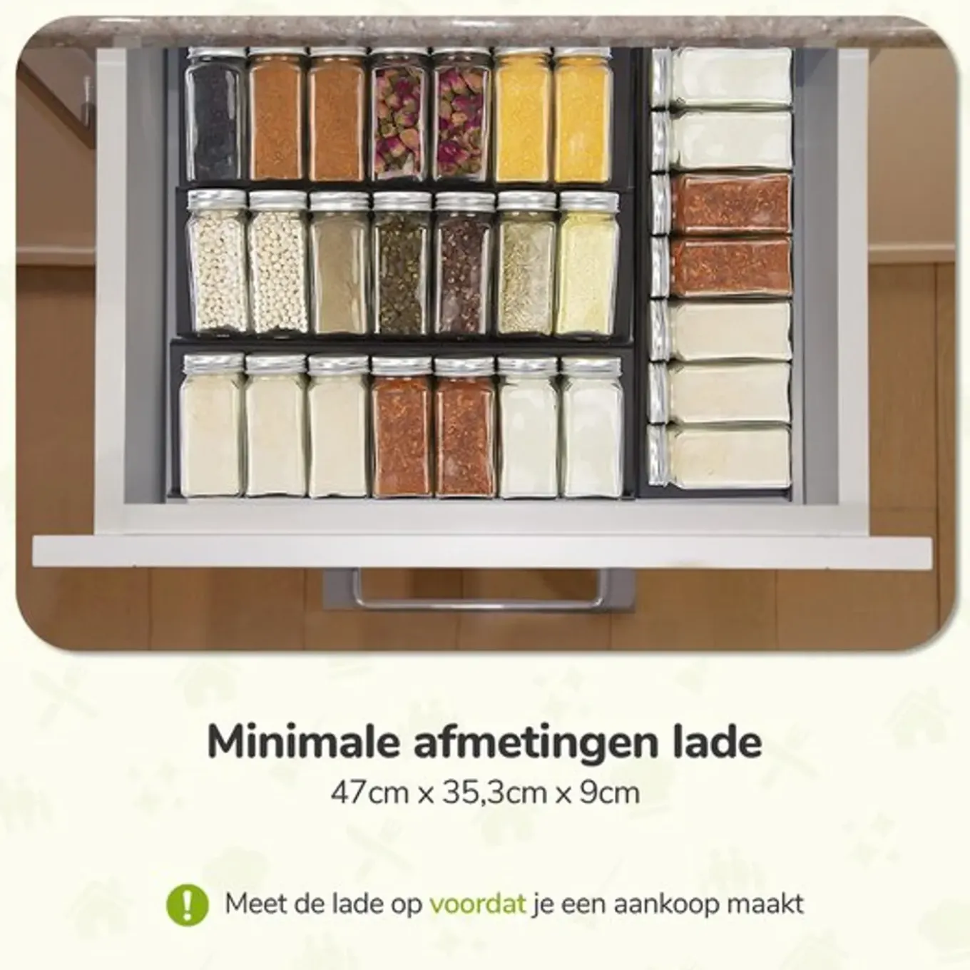 Xivada Kruidenrek Lade - Zwart - Aluminium - Kruiden Organizer Lade