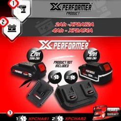 X-Performer - Draadloze heggenschaar 20V zonder accu