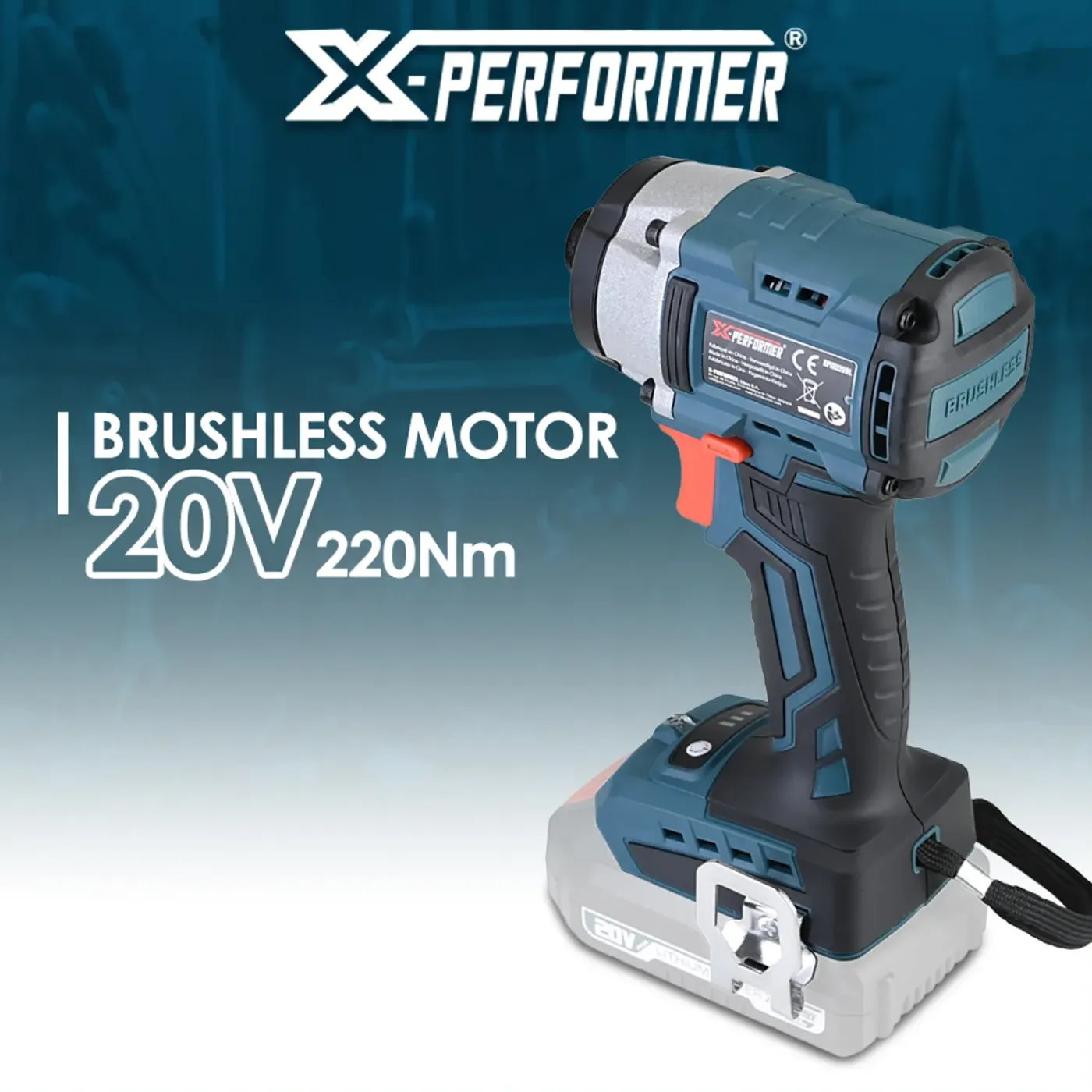 X-Performer - 20v-slagschroevendraaier ? 220 Nm Met Borstelloze Motor, Geleverd Zonder Accu En Oplad
