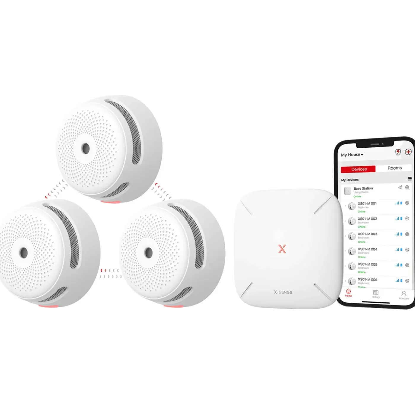 X-Sense Link+ Pro Slimme Rookmelder Bundel Met Gateway - Wifi - 3 Melders