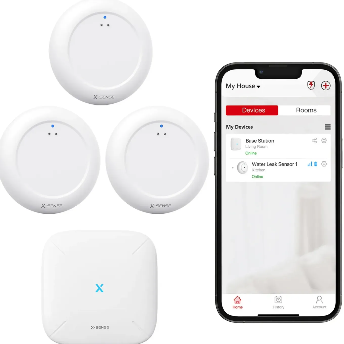 X-sense Sws0a 3x Slimme Watermelder Bundel Met Wifi - Lekdetectie