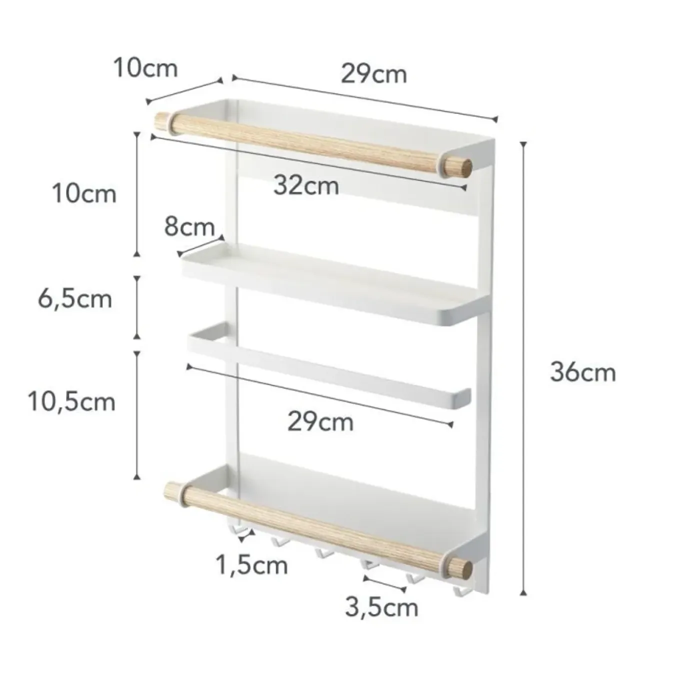 Yamazaki Tosca Keukenrek Magnetisch - Wit