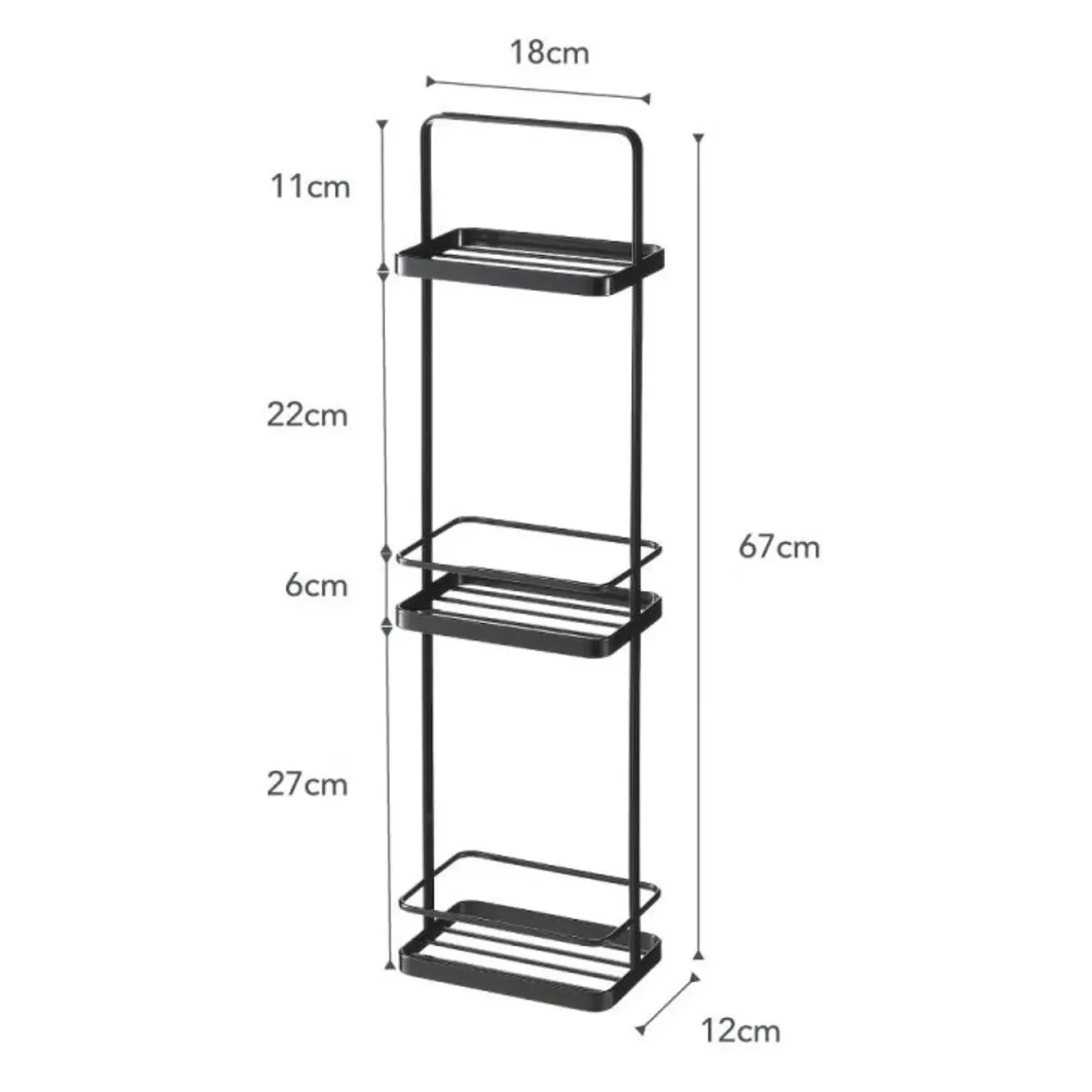 Yamazaki Tower Badkamerrekje Hoog - Zwart