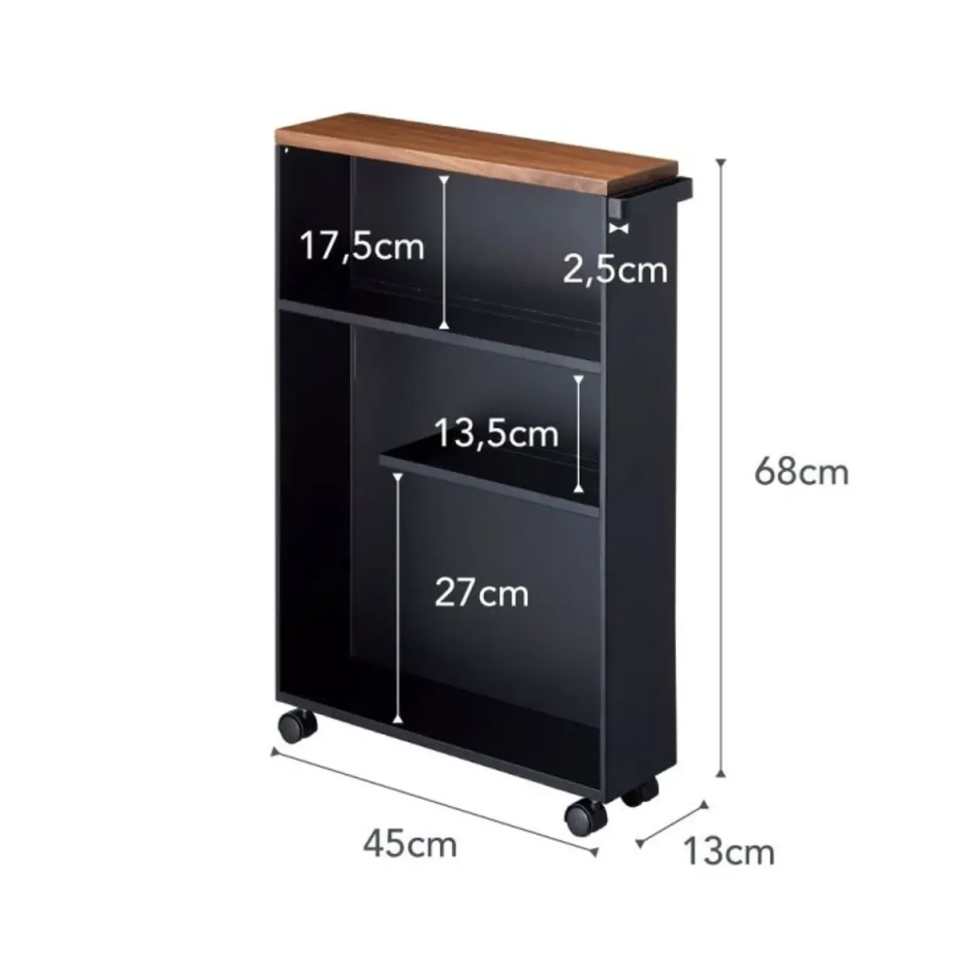 Yamazaki Tower Badkamertrolley - Zwart
