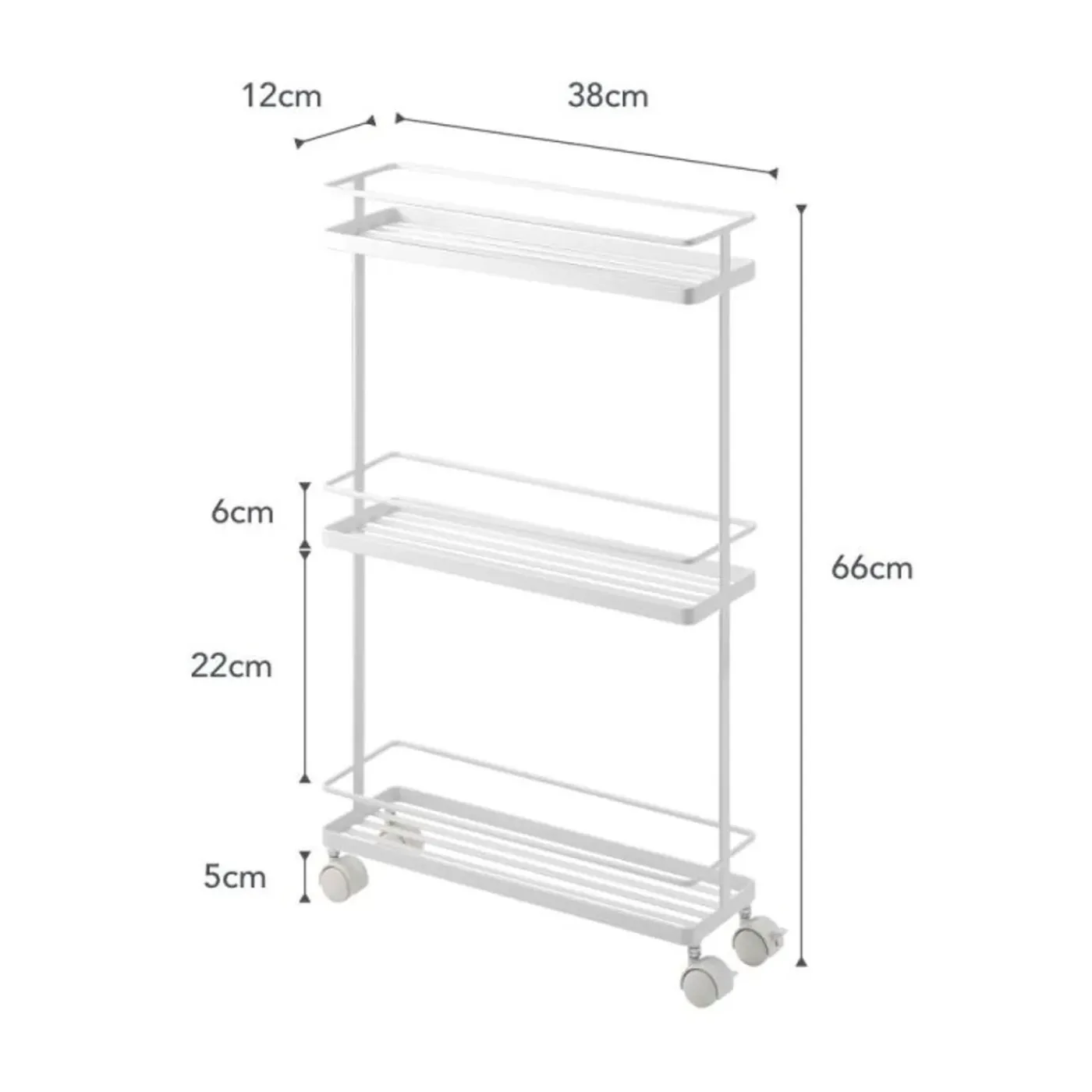 Yamazaki Tower Keukentrolley 3-laags - Wit