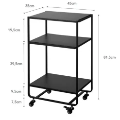 Yamazaki Tower Keukentrolley 3-laags - Zwart