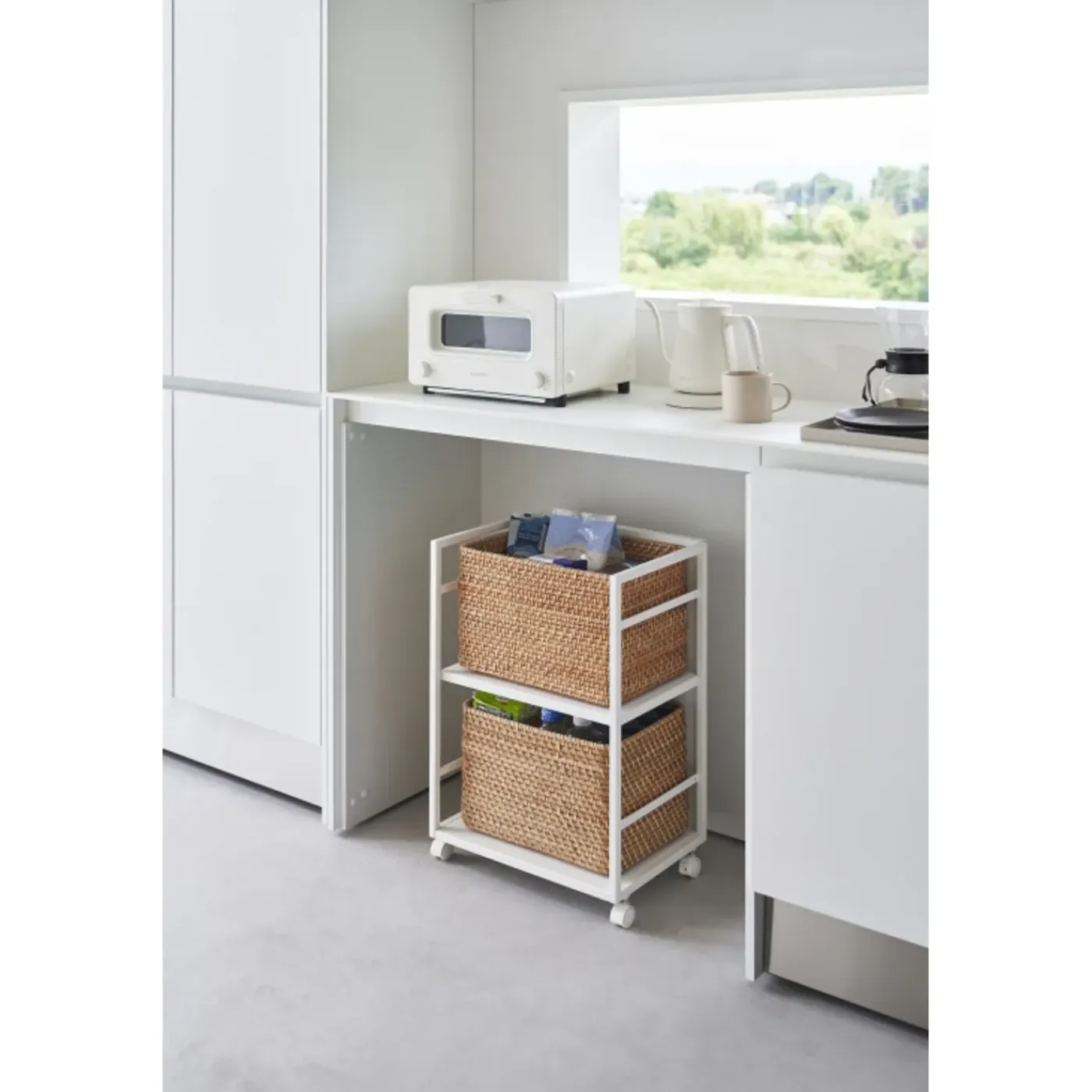 Yamazaki Tower Opbergtrolley 2-laags - Wit