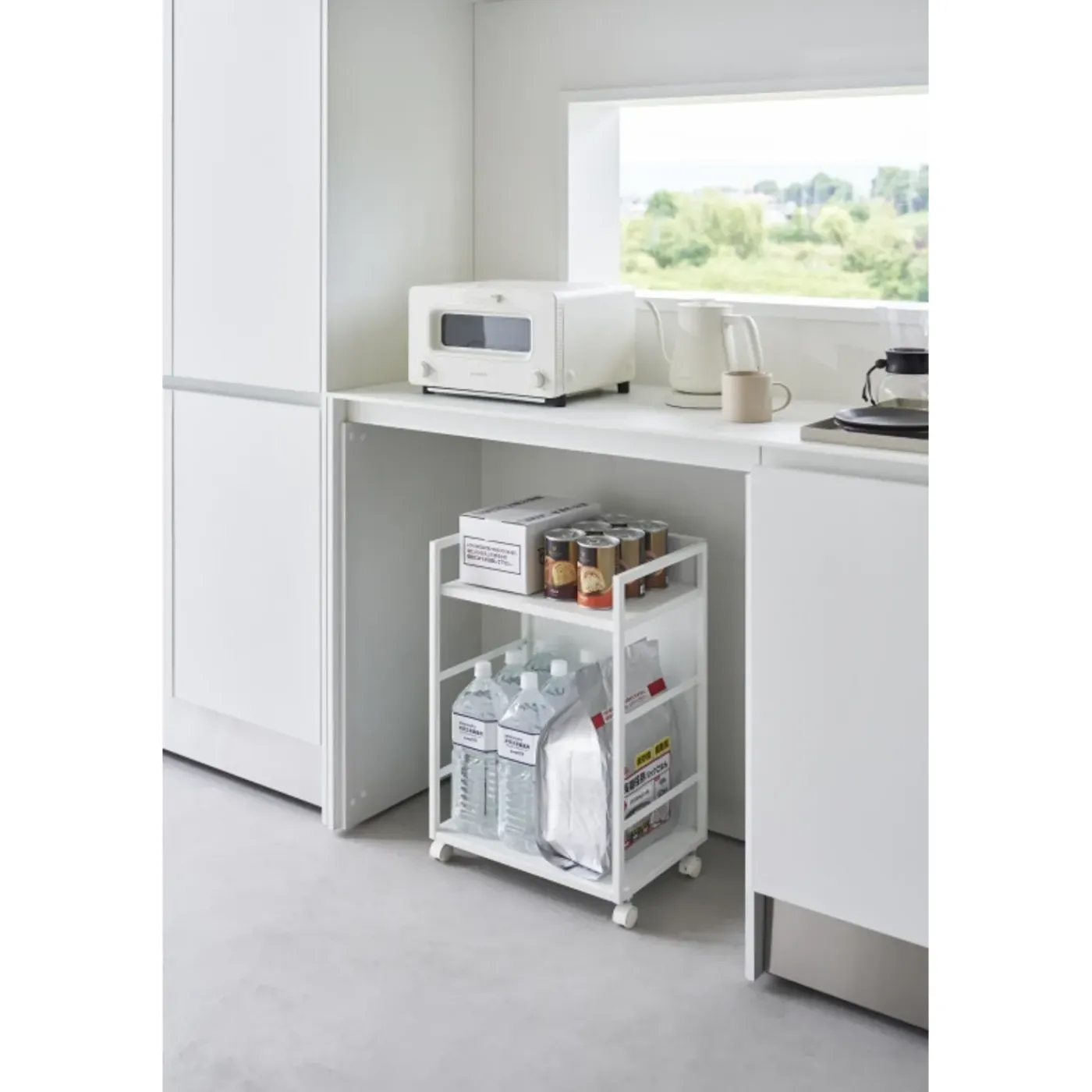 Yamazaki Tower Opbergtrolley 2-laags - Wit