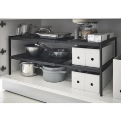 Yamazaki Tower Organizer Uitschuifbaar 2-laags - Zwart