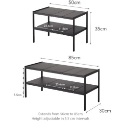 Yamazaki Tower Organizer Uitschuifbaar 2-laags - Zwart