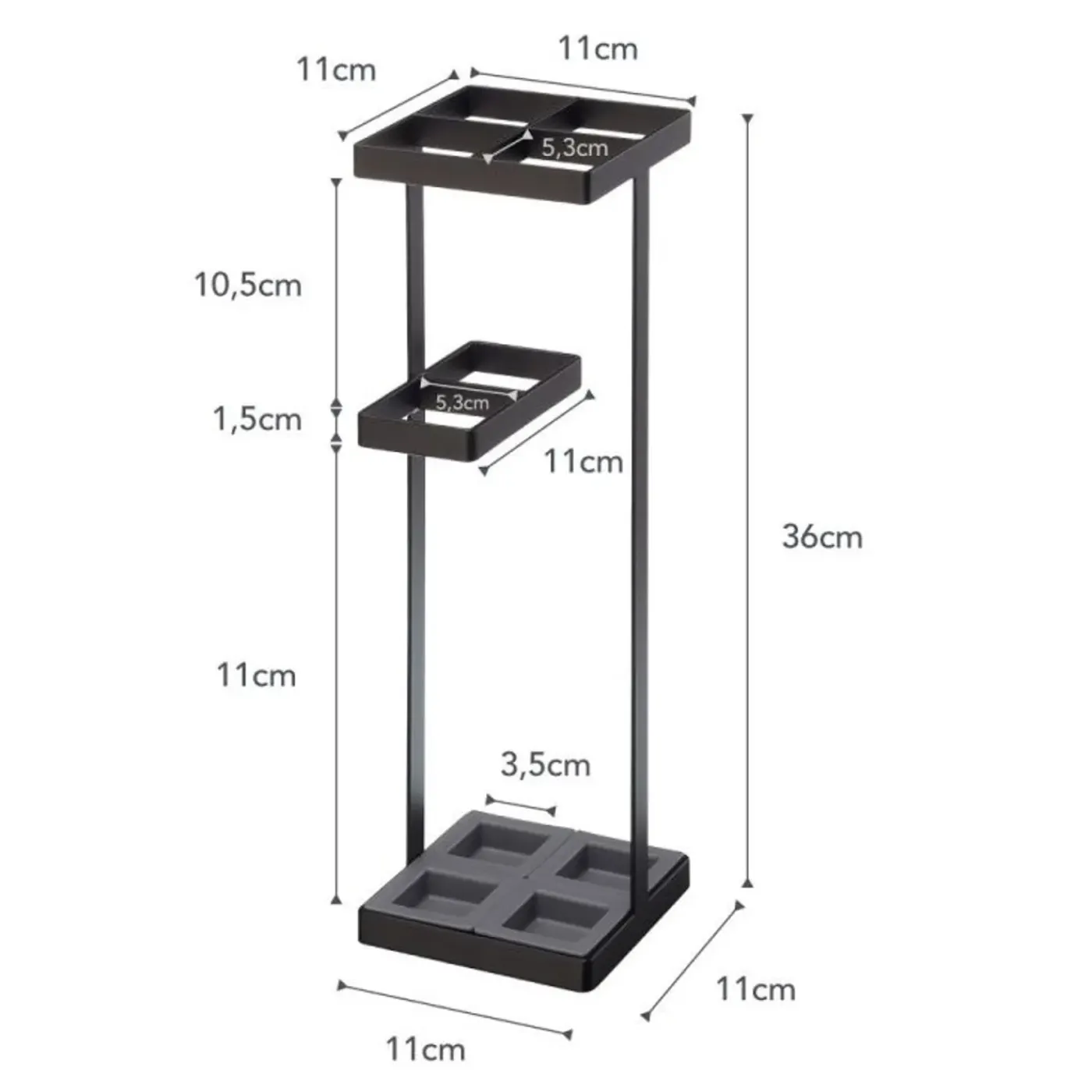 Yamazaki Tower Paraplubak - Zwart