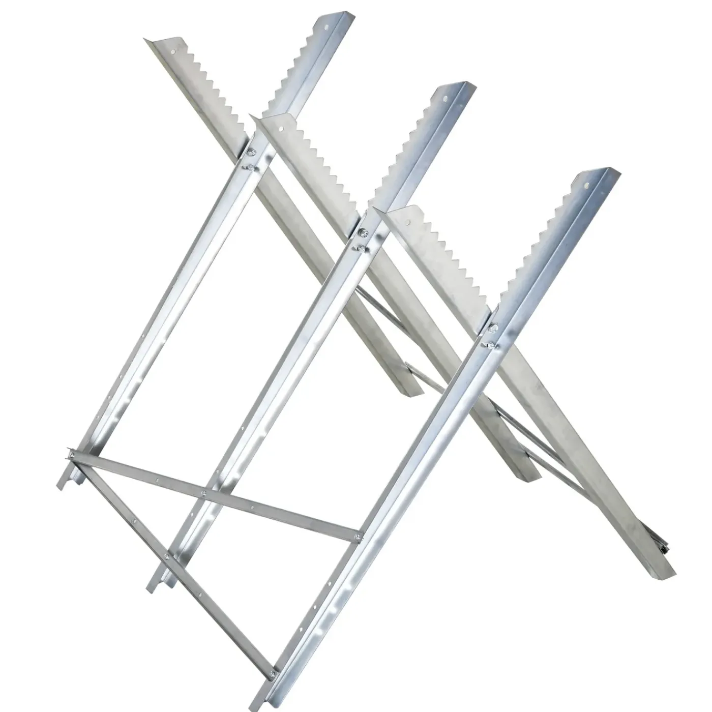 Overig Zaagbok Inklapbaar Voor Brandhout Metaal 83x83x79 Cm - Zilver