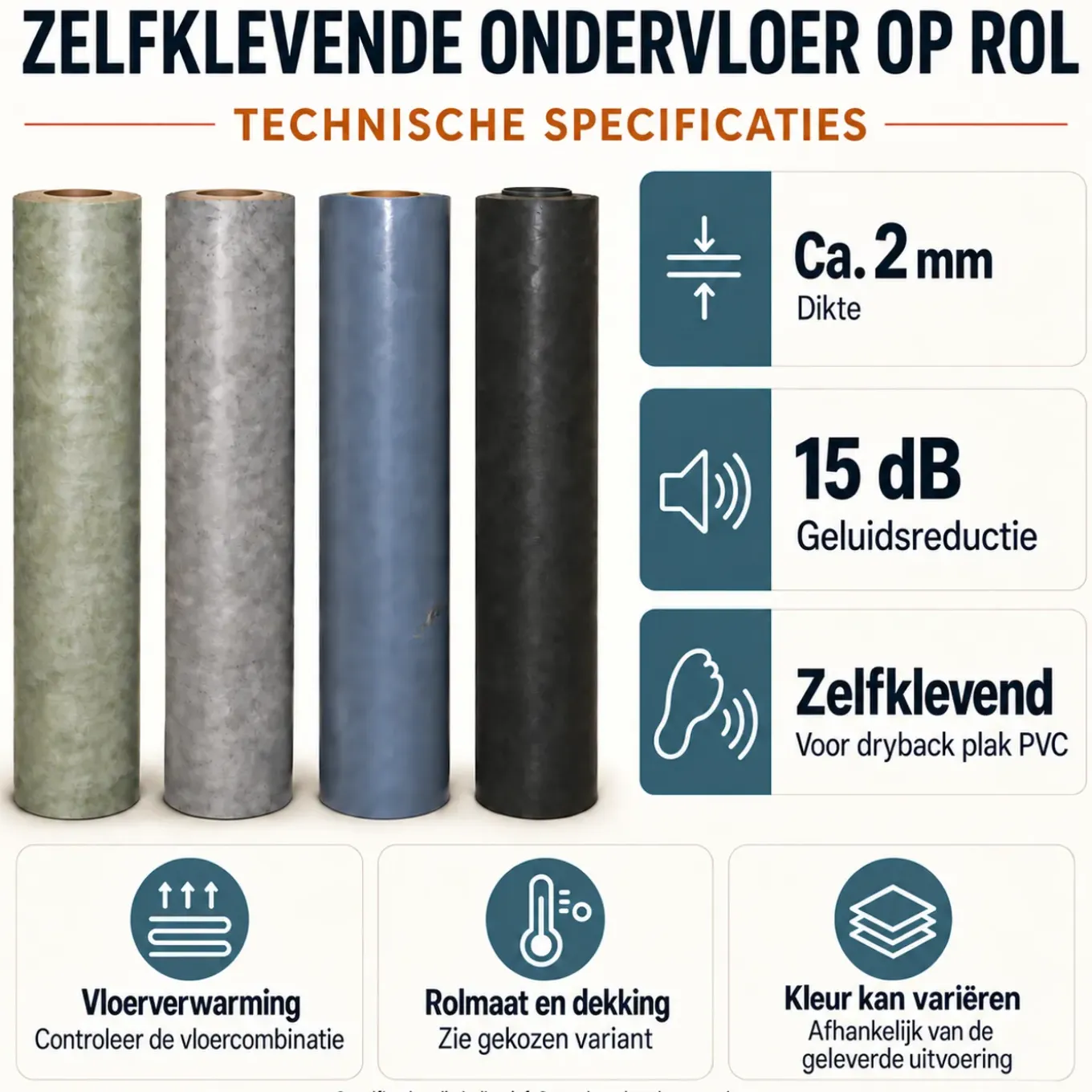 Zelfklevende Ondervloer Voor Dryback Plak Pvc 60 M²