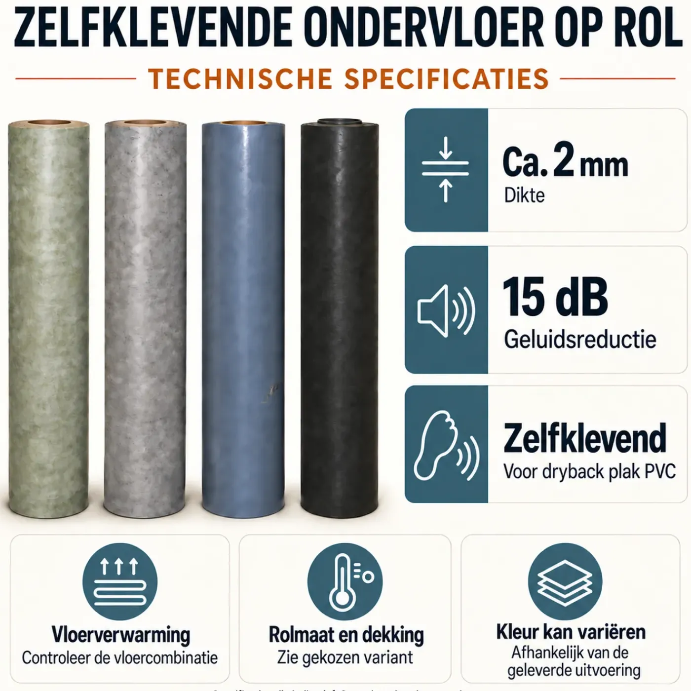 White Label Zelfklevende Ondervloer Voor Dryback Plak Pvc 40 M²