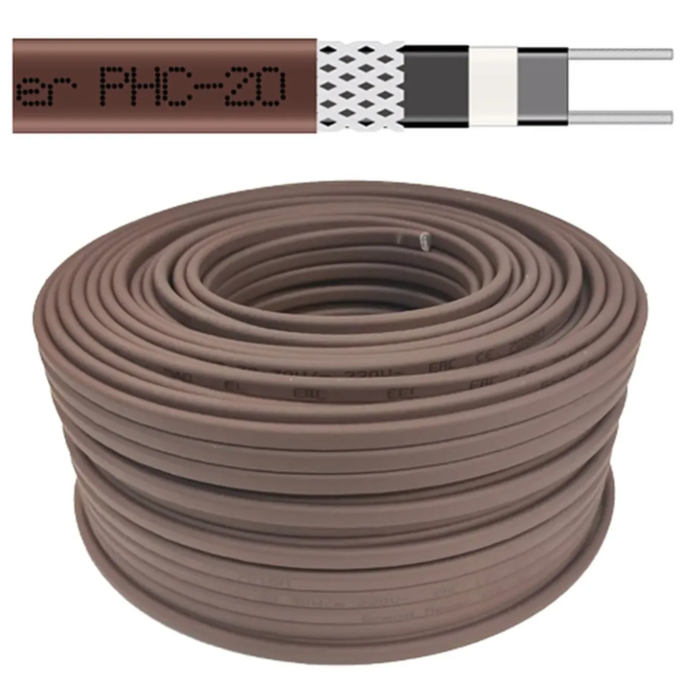 Zelfregelende Verwarmingskabel Phc-20, 20 W/m, 230 V, 100 M – Daken En Leidingen (buitengebruik)