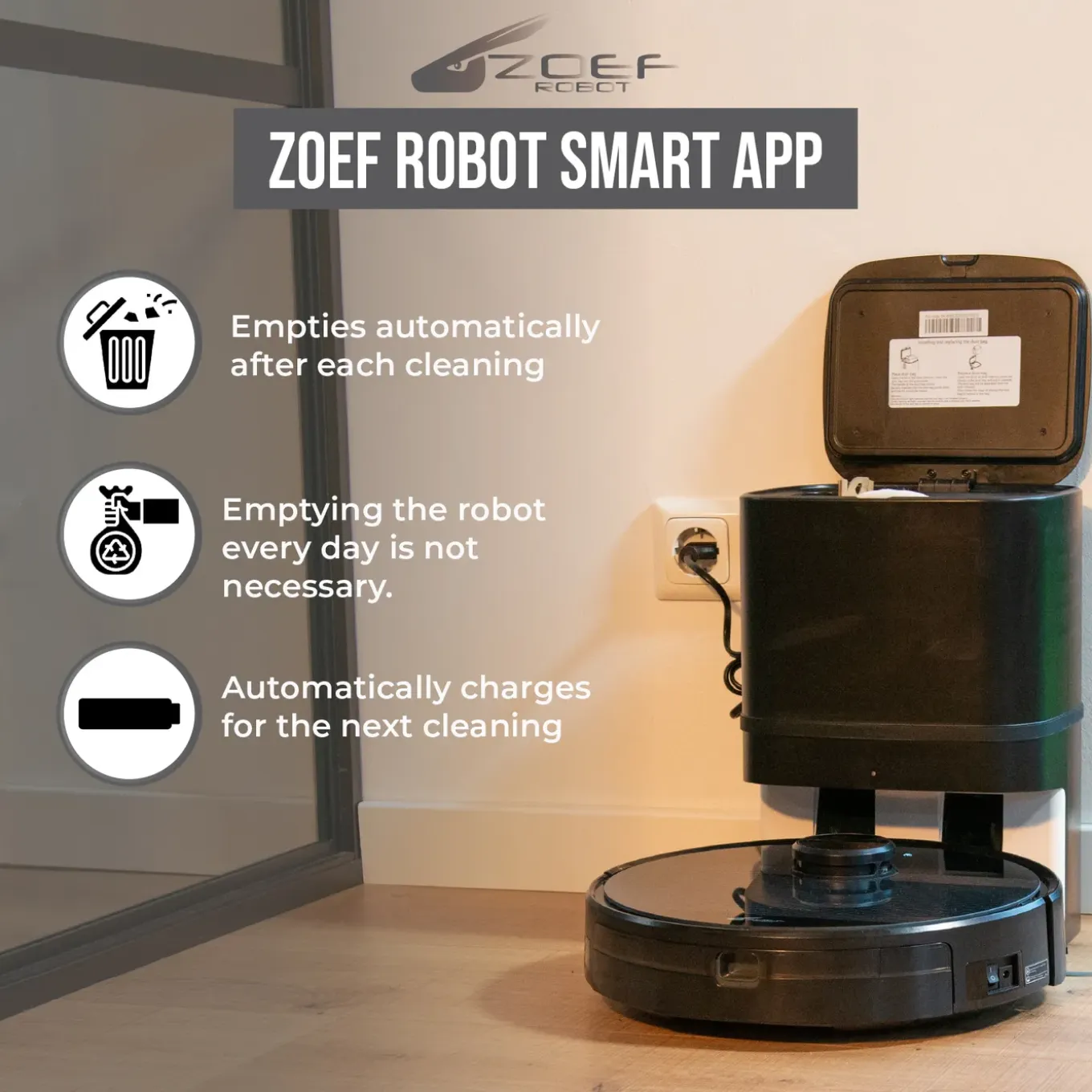 Zoef Robot Geavanceerde robotstofzuiger "Willem" met afzuigunit