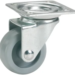 Zwenkwiel voor Meubels - voor Niet-Kwetsbare Vloeren - Kunststof - met Plaat - diam. 30mm